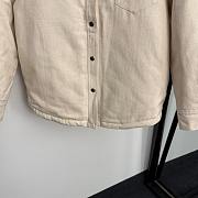 Fortok Loro Piana single pocket warm quilted lapel long-sleeved cotton jacket Cream  - 3