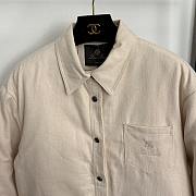Fortok Loro Piana single pocket warm quilted lapel long-sleeved cotton jacket Cream  - 2