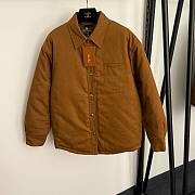 Fortok Loro Piana single pocket warm quilted lapel long-sleeved cotton jacket Brown - 1