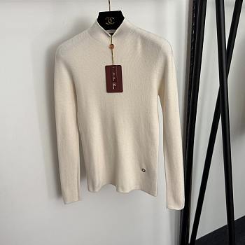 Fortok Loro Piana turtleneck slim long sleeve cashmere knit bottoming shirt Cream 