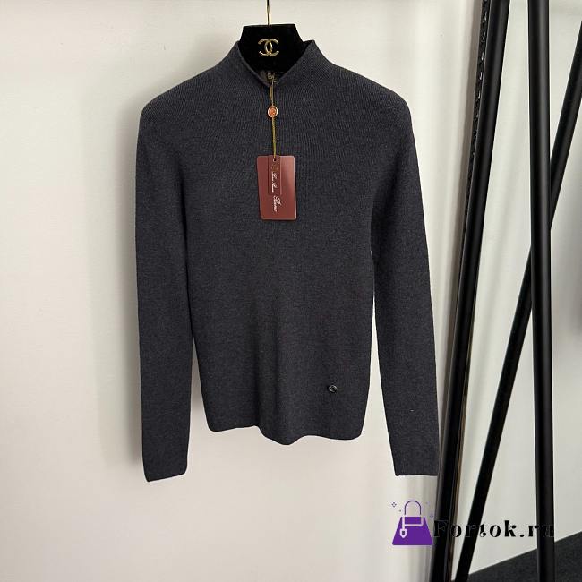 Fortok Loro Piana turtleneck slim long sleeve cashmere knit bottoming shirt Grey - 1