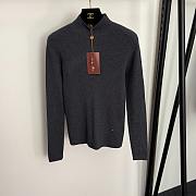 Fortok Loro Piana turtleneck slim long sleeve cashmere knit bottoming shirt Grey - 1