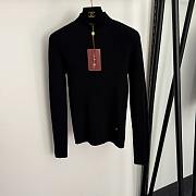 Fortok Loro Piana turtleneck slim long sleeve cashmere knit bottoming shirt Black - 1