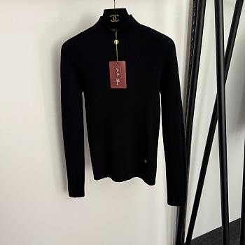 Fortok Loro Piana turtleneck slim long sleeve cashmere knit bottoming shirt Black
