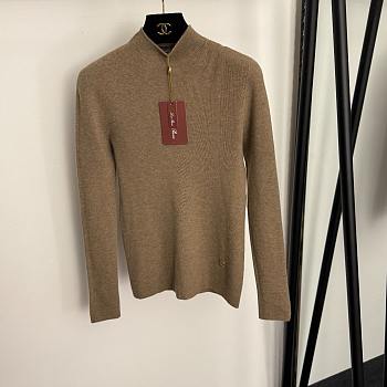 Fortok Loro Piana turtleneck slim long sleeve cashmere knit bottoming shirt Coffee