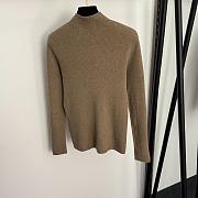 Fortok Loro Piana turtleneck slim long sleeve cashmere knit bottoming shirt Coffee - 2