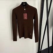 Fortok Loro Piana turtleneck slim long sleeve cashmere knit bottoming shirt Dark Brown - 1