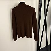 Fortok Loro Piana turtleneck slim long sleeve cashmere knit bottoming shirt Dark Brown - 2