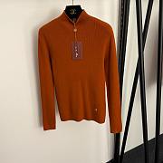 Fortok Loro Piana turtleneck slim long sleeve cashmere knit bottoming shirt Orange - 1