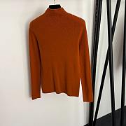 Fortok Loro Piana turtleneck slim long sleeve cashmere knit bottoming shirt Orange - 2
