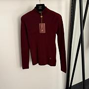 Fortok Loro Piana turtleneck slim long sleeve cashmere knit bottoming shirt Red - 1