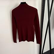 Fortok Loro Piana turtleneck slim long sleeve cashmere knit bottoming shirt Red - 2