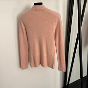 Fortok Loro Piana turtleneck slim long sleeve cashmere knit bottoming shirt Pink - 2