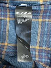 Fortok Balenciaga Copy Jacquard Double Layer Check Shirt Jacket Blue - 6
