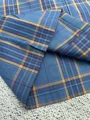 Fortok Balenciaga Copy Jacquard Double Layer Check Shirt Jacket Blue - 3