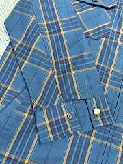 Fortok Balenciaga Copy Jacquard Double Layer Check Shirt Jacket Blue - 2