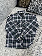 Fortok Balenciaga Copy Jacquard Double Layer Check Shirt Jacket Green - 1