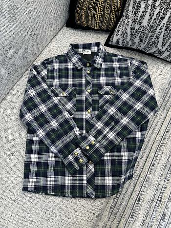 Fortok Balenciaga Copy Jacquard Double Layer Check Shirt Jacket Green