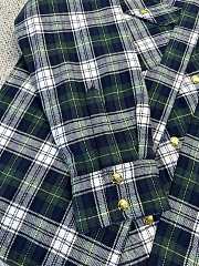 Fortok Balenciaga Copy Jacquard Double Layer Check Shirt Jacket Green - 6