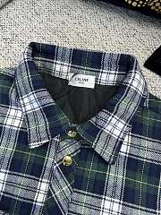 Fortok Balenciaga Copy Jacquard Double Layer Check Shirt Jacket Green - 5
