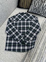 Fortok Balenciaga Copy Jacquard Double Layer Check Shirt Jacket Green - 3