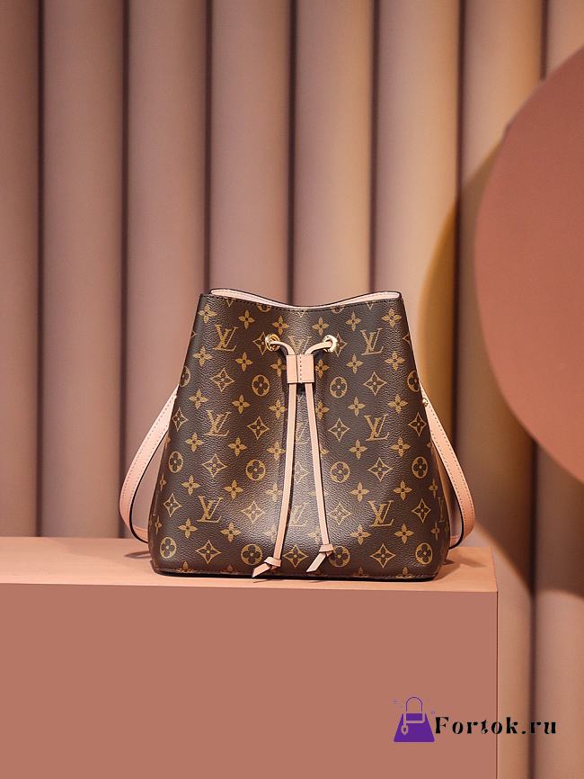 Fortok Louis Vuitton NéoNoé MM bag in Monogram canvas with a pink interior and trim 26*26*17.5cm - 1