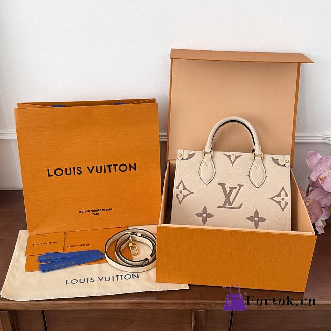 Fortok Louis Vuitton OnTheGo tote bag Beige 35x27x14cm - 1
