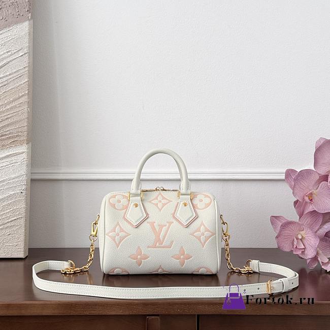 Fortok Louis Vuitton Speedy 20 White 20.5x13.5x12cm - 1