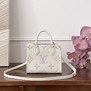Fortok Louis Vuitton OnTheGo White Purple 18x15x8.5cm  - 1
