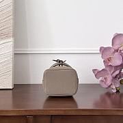 Fortok Louis Vuitton Nano Noé bag in bicolor monogram empreinte leather in the Tourterelle Gray/Crème 13x16x10cm - 4
