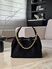 Fortok Chanel 25 color in Suede Black Small bag 30x26x14cm - 6