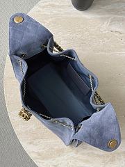 Fortok Chanel 25 color in Suede Blue Small bag 30x26x14cm - 4