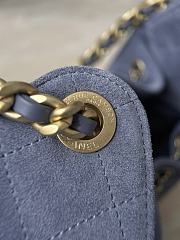 Fortok Chanel 25 color in Suede Blue Small bag 30x26x14cm - 2