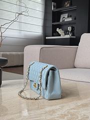 Fortok Chanel Flap Bag Light Blue Gold Hardware 15.5x25.5x6.5cm - 5