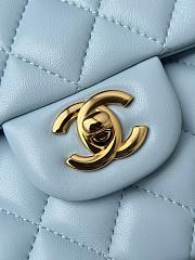 Fortok Chanel Flap Bag Light Blue Gold Hardware 15.5x25.5x6.5cm - 2