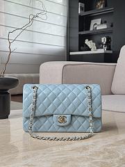 Fortok Chanel Flap Bag Light Blue 15.5x25.5x6.5cm - 1