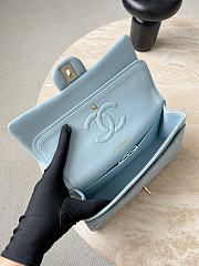 Fortok Chanel Flap Bag Light Blue 15.5x25.5x6.5cm - 3
