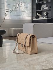 Fortok Chanel Flap Bag Beige Caviar Silver Hardware 14.5x23x6cm - 6