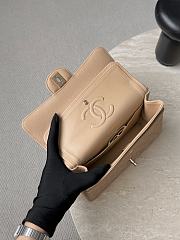 Fortok Chanel Flap Bag Beige Caviar Silver Hardware 14.5x23x6cm - 4