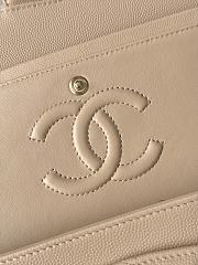 Fortok Chanel Flap Bag Beige Caviar Silver Hardware 14.5x23x6cm - 2