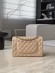Fortok Chanel Flap Bag Beige Caviar Gold Hardware 14.5x23x6cm - 3
