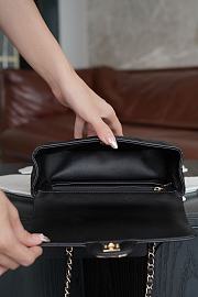 Fortok Chanel Flap Top Handle Bag Black Gold Hardware 12x20x6cm  - 2