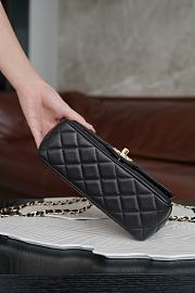 Fortok Chanel Flap Top Handle Bag Black Gold Hardware 12x20x6cm  - 4