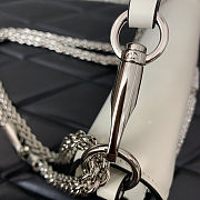 Fortok Valentino Garavani Small Locò Crystal-Embellished Leather Handle Bag White 20x11x5cm - 4