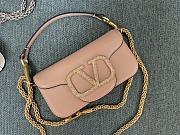 Fortok Valentino Garavani Small Locò Crystal-Embellished Leather Handle Bag Brown 20x11x5cm - 1