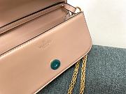 Fortok Valentino Garavani Small Locò Crystal-Embellished Leather Handle Bag Brown 20x11x5cm - 2