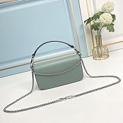 Fortok Valentino Garavani Small Locò Crystal-Embellished Leather Handle Bag Green 20x11x5cm - 5