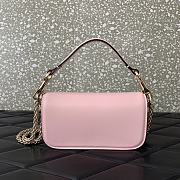 Fortok Valentino Garavani Small Locò Crystal-Embellished Leather Handle Bag Pink 19x11x5cm - 6