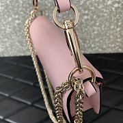 Fortok Valentino Garavani Small Locò Crystal-Embellished Leather Handle Bag Pink 19x11x5cm - 3