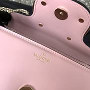 Fortok Valentino Garavani Small Locò Crystal-Embellished Leather Handle Bag Pink 19x11x5cm - 5